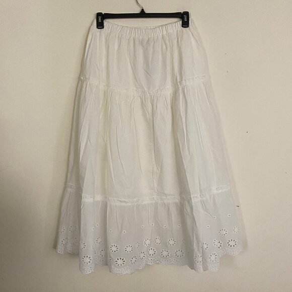 NEW HYFVE Tiered Eyelet Maxi Skirt L - Picture 3 of 16